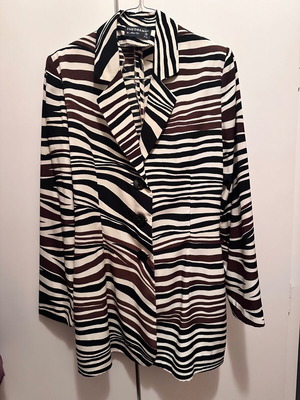 Animal print zebra jacket like new in brown, black and ivory tones