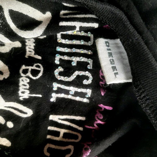 Diesel Y2K original women's long-sleeved top like new, black multicolor