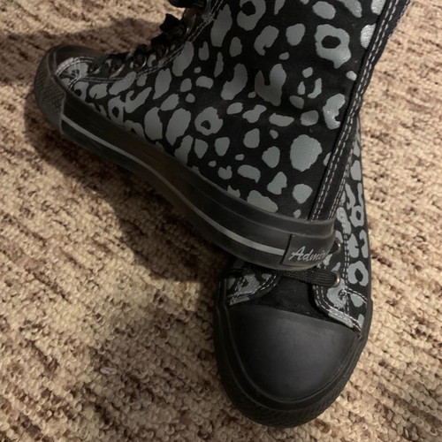 Admiral star pattern animal print shoes nearly new, size 37, black
