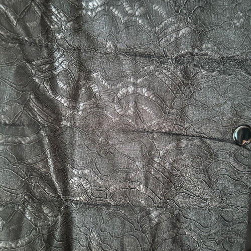 Women's short-sleeve jacket with lace like new, black