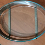 Vintage Pyrex France 346G οβάλ σκεύος ψησίματος 35x24 εκ. με μεταλλική βάση σερβιρίσματος