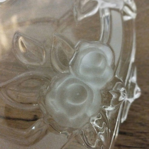 Crystal heart-shaped fondue pot like new
