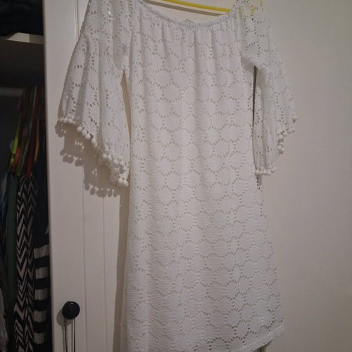 Boho chic mini dress with guipure lace, Sofi Accessories