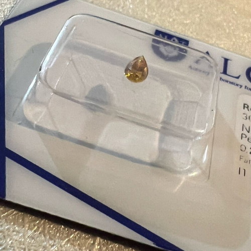 Natural Fancy Vivid Yellowish Orange Diamond Pear Shape 0.22 Carat New