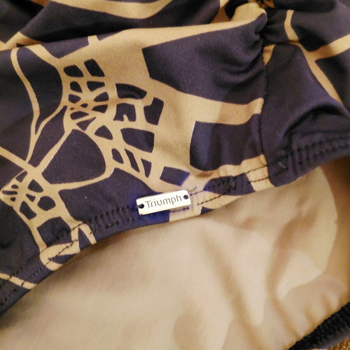 Triumph one-piece swimsuit EU 38B, geometric blue beige pattern