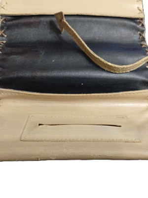 Leather tobacco case used, painted with minor defects