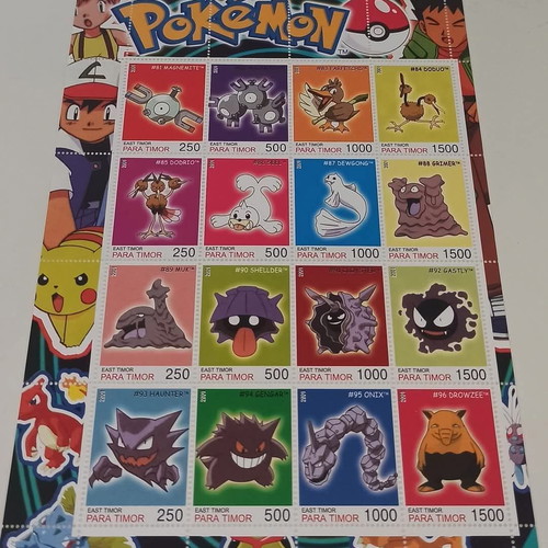 East Timor Pokemon stamps 2001 used, set of 8 sheets