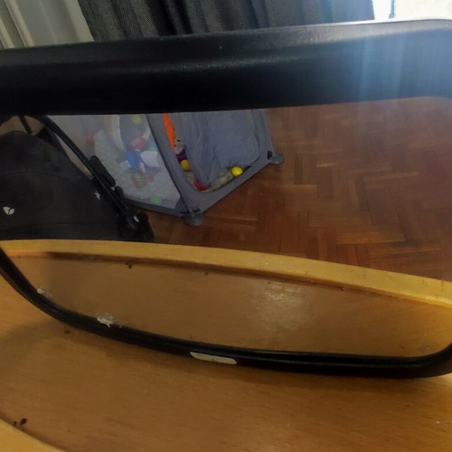 Joie Gemm car seat with Isofix base and car mirror used