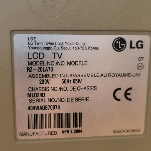 LG RZ-20LA70 20-inch TV used