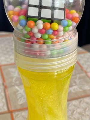 Slap toy yellow with Rubik's cube new