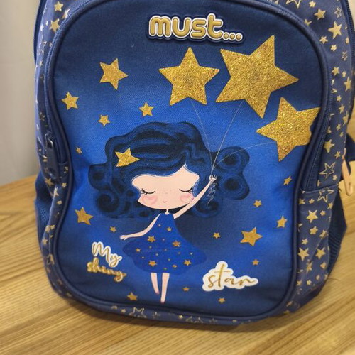 Must school backpack like new with three compartments and bottle holder