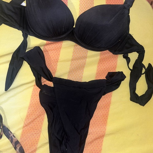 Swimsuit like new, black and multicolor, sizes XS and S