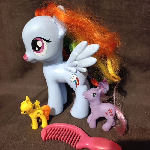 Rainbow Dash 2013 figure used My Little Pony Hasbro with extras
