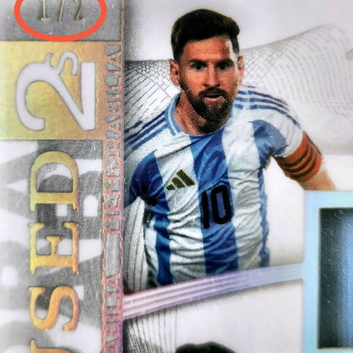 2025 Leaf Messi Maradona Game Used Dual Relic Silver Holo 1/2
