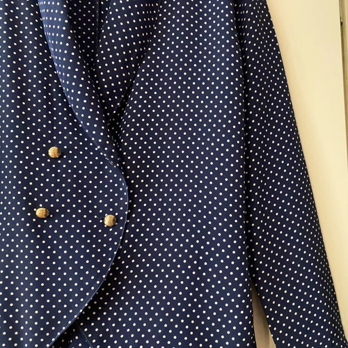 Vintage Nary Shirt double breasted with white polka dots size M/L