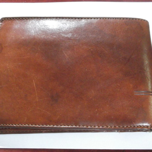Guy Laroche leather vintage men's wallet used, brown leather