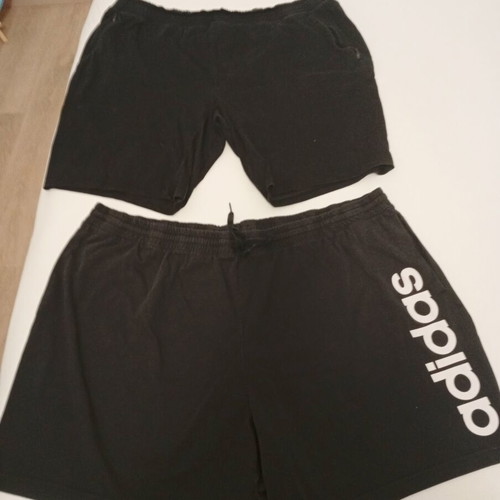Two black sports shorts, 4XL, one Adidas