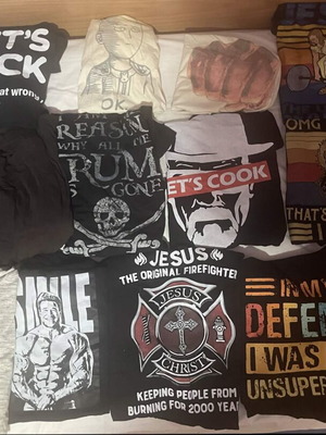 Σετ T-Shirt βαμβακερά M-XL σαν καινούργιο, 13 T-Shirt και 4 πουκάμισα
