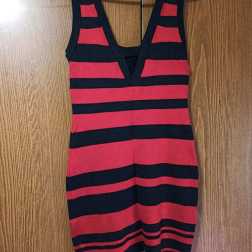 Striped winter dress like new, size L-XL