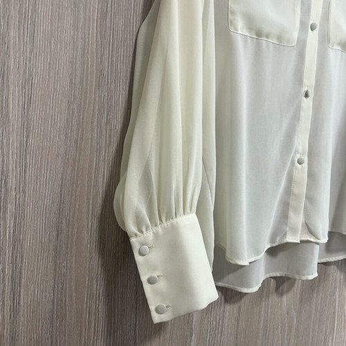 Zara transparent shirt like new, ecru, loose fit, size S