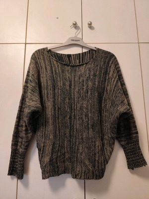 Pullover like new with silver thread detail, multicolor, elastic knit
