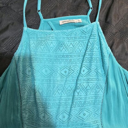 Attrativo linen-type dress turquoise like new