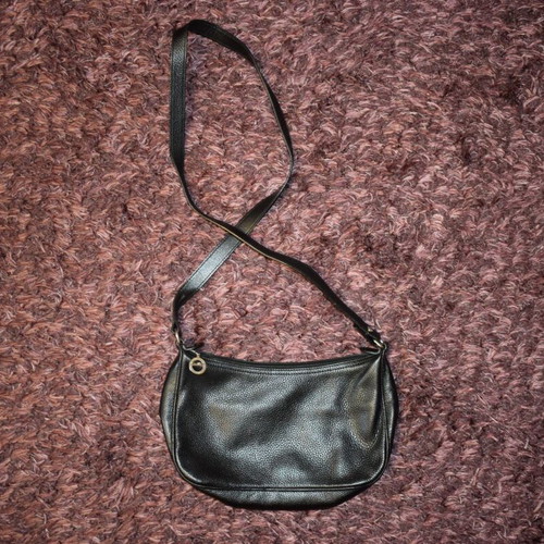 Longchamp leather black crossbody bag like new