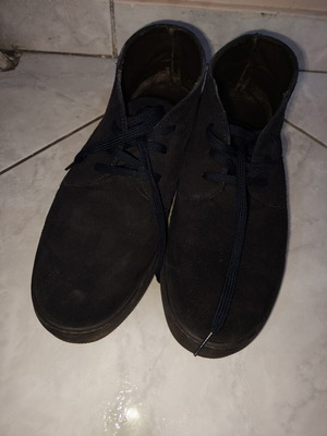 Suede men's casual shoes size 43 dark blue like new, Italian