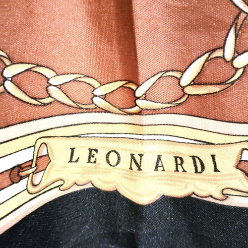 Leonardi vintage scarf used with equestrian print brown