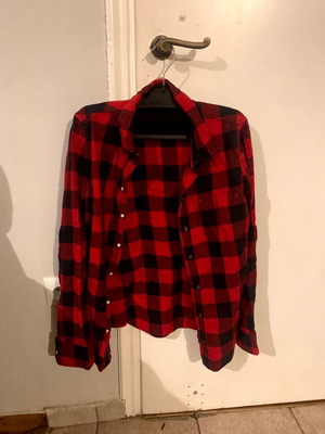 Zara women's checked shirts used, red and green, Small and Medium