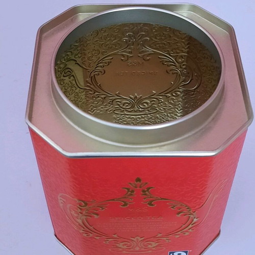 Metal square M & S tea tin new