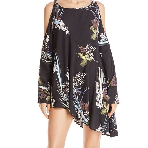 Free People asymmetrical tunic dress black like new, XS