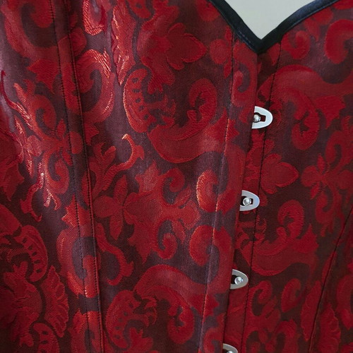 Red Gothic Corset XL/XXL/XXXL like new with floral baroque motif
