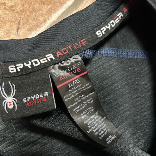 Spyder men's blouse XL like new, black and blue with reflective stripes