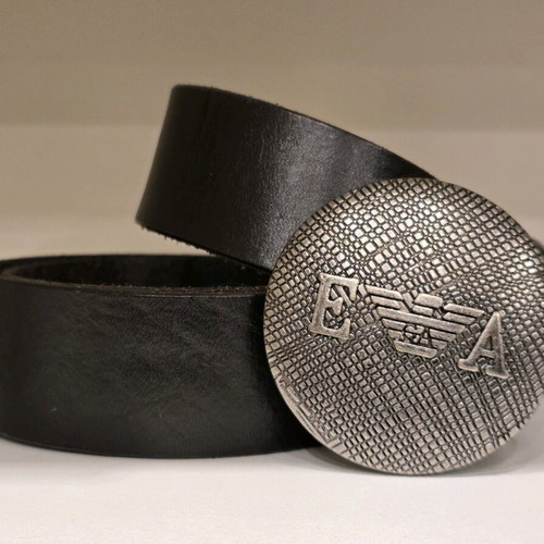 Giorgio Armani men's belt used, genuine leather, black, size 95 cm