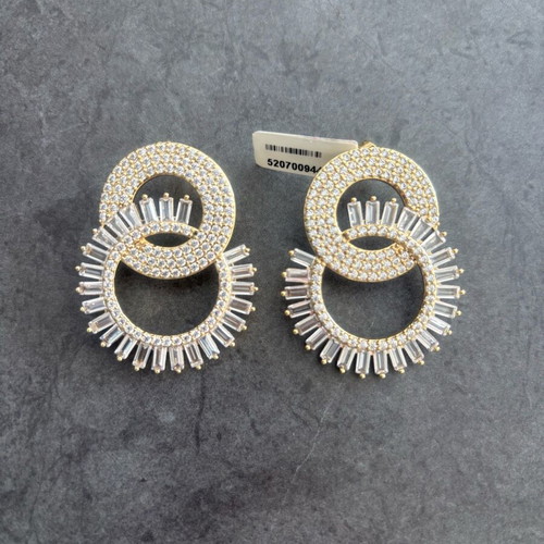 Anna Maria Mazaraki earrings new, gold-plated metal with cubic zirconia