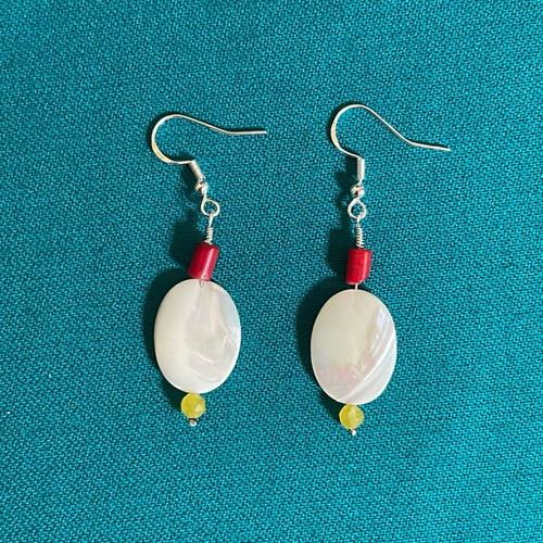 Silver earrings with mother of pearl 925 new