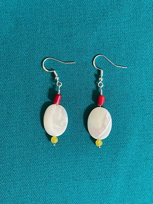 Silver earrings with mother of pearl 925 new
