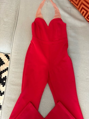 Mind Matter red one-piece jumpsuit like new, flared pants, size L