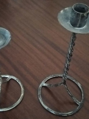 Vintage κηροπήγια μεταχειρισμένα, σετ 2 τεμαχίων
