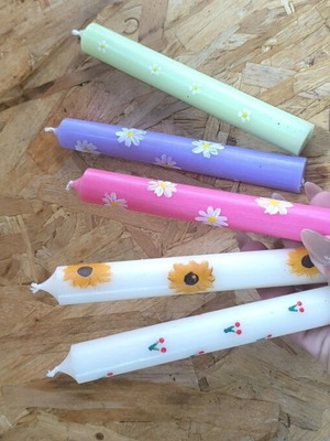 Mini hand-painted candles new
