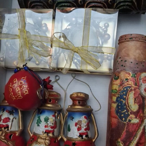 Christmas candles and decoration items like new, set