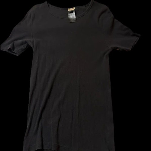 Livergy men's slim fit T-shirt black ribbed used, size M