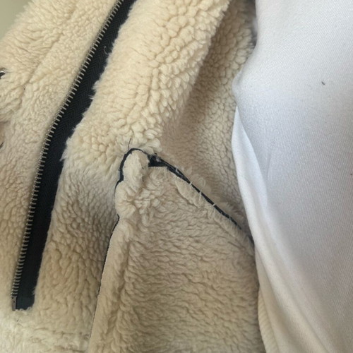 Oversized Shearling Jacket Zara like new, dark brown and beige