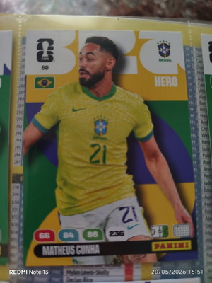 Panini FIFA 365 Adrenalyn XL κάρτα Matheus Cunha Hero σαν καινούργιο