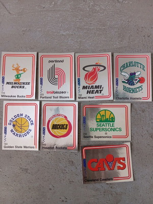 Panini basket NBA 1989, 8 team stickers like new