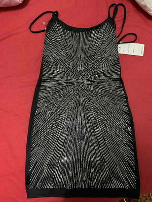 Women's dress with rhinestones new, black, size S