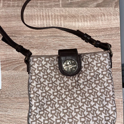 DKNY cross body bag used, beige and brown
