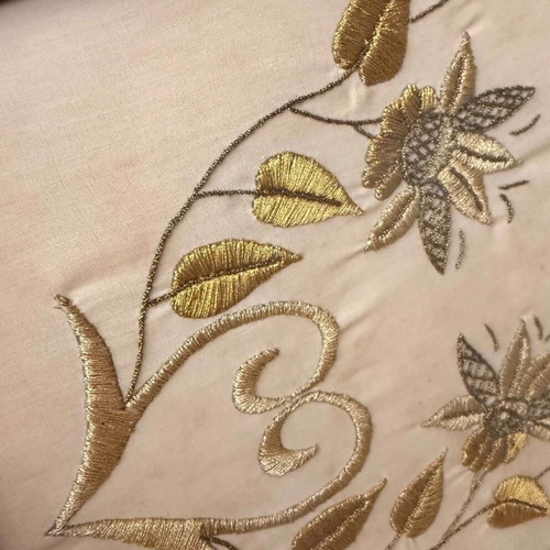 Vintage embroidery wooden frame tray used