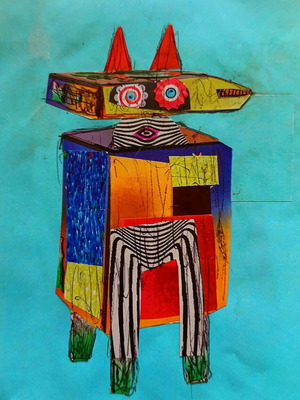 Modern art collage print 21x29 on high-quality paper new